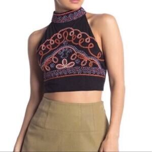 Free People Goa Embroidered Tank-GOA Black-M